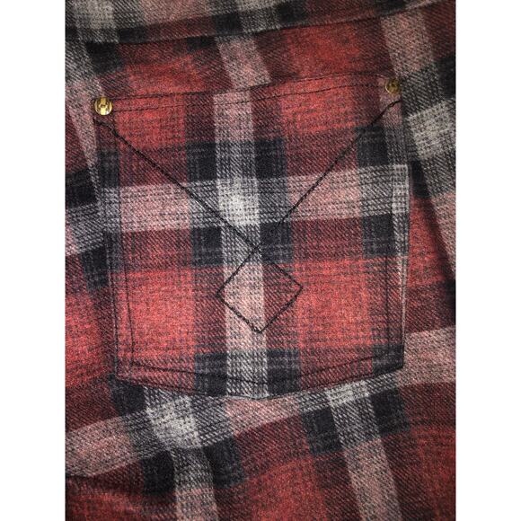 Hue Plaid Flannel Legging Size XL Skinny Pant Stretch Red Black Goth Grunge - Picture 7 of 9